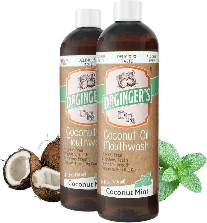 Enjuague bucal con aceite de coco Dr. Ginger, sin alcohol, menta de...
