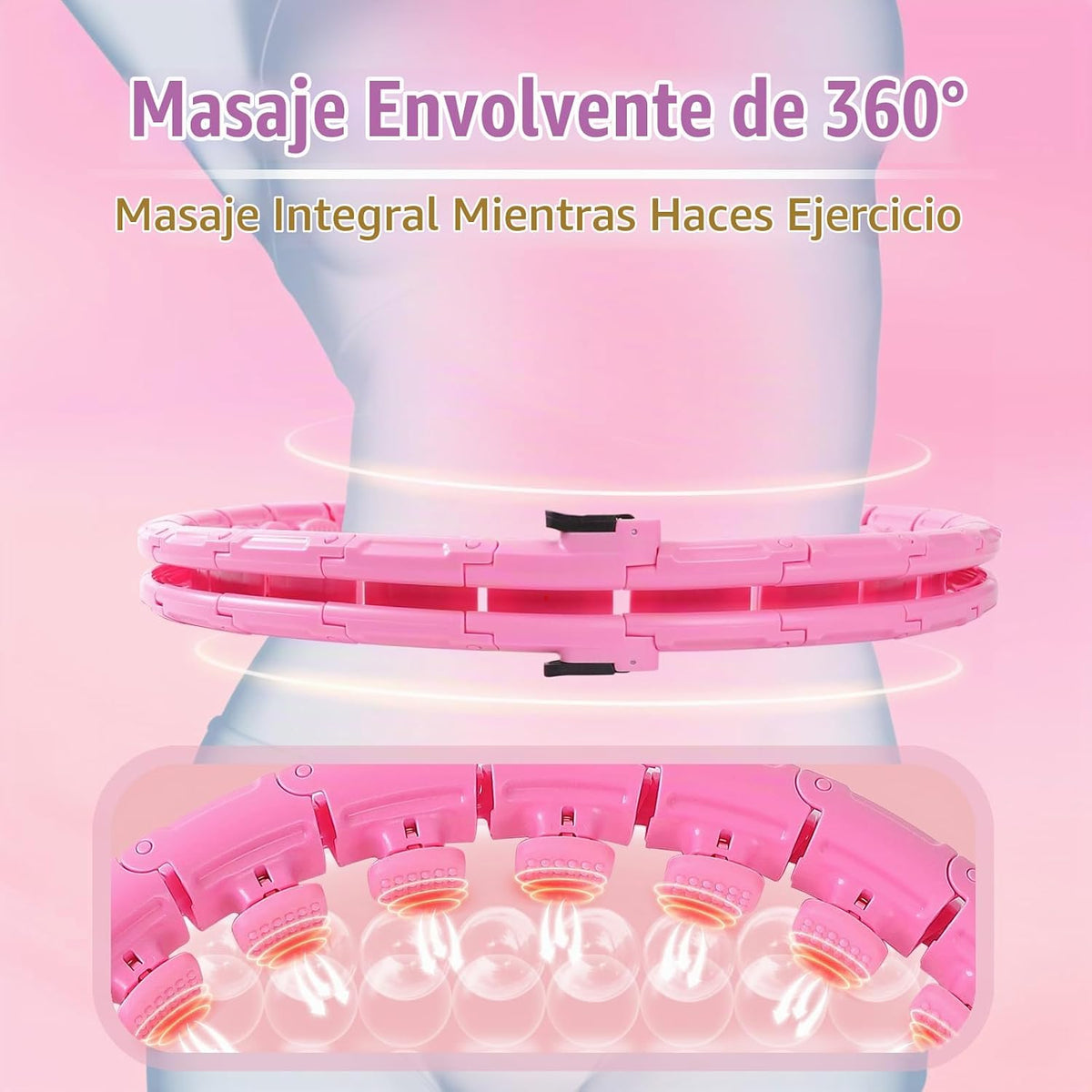 OurStarry - Aro de Ejercicio con Peso de 34 Nudos de Tamaño Grande, Anillo Inteligente de Cintura para Pérdida de Peso en Adultos
