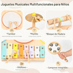 Set de batería para niños, Juguetes Montessori 9 en 1