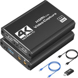 Tarjeta de captura HDMI 4K para transmisión, tarjeta de captura de...