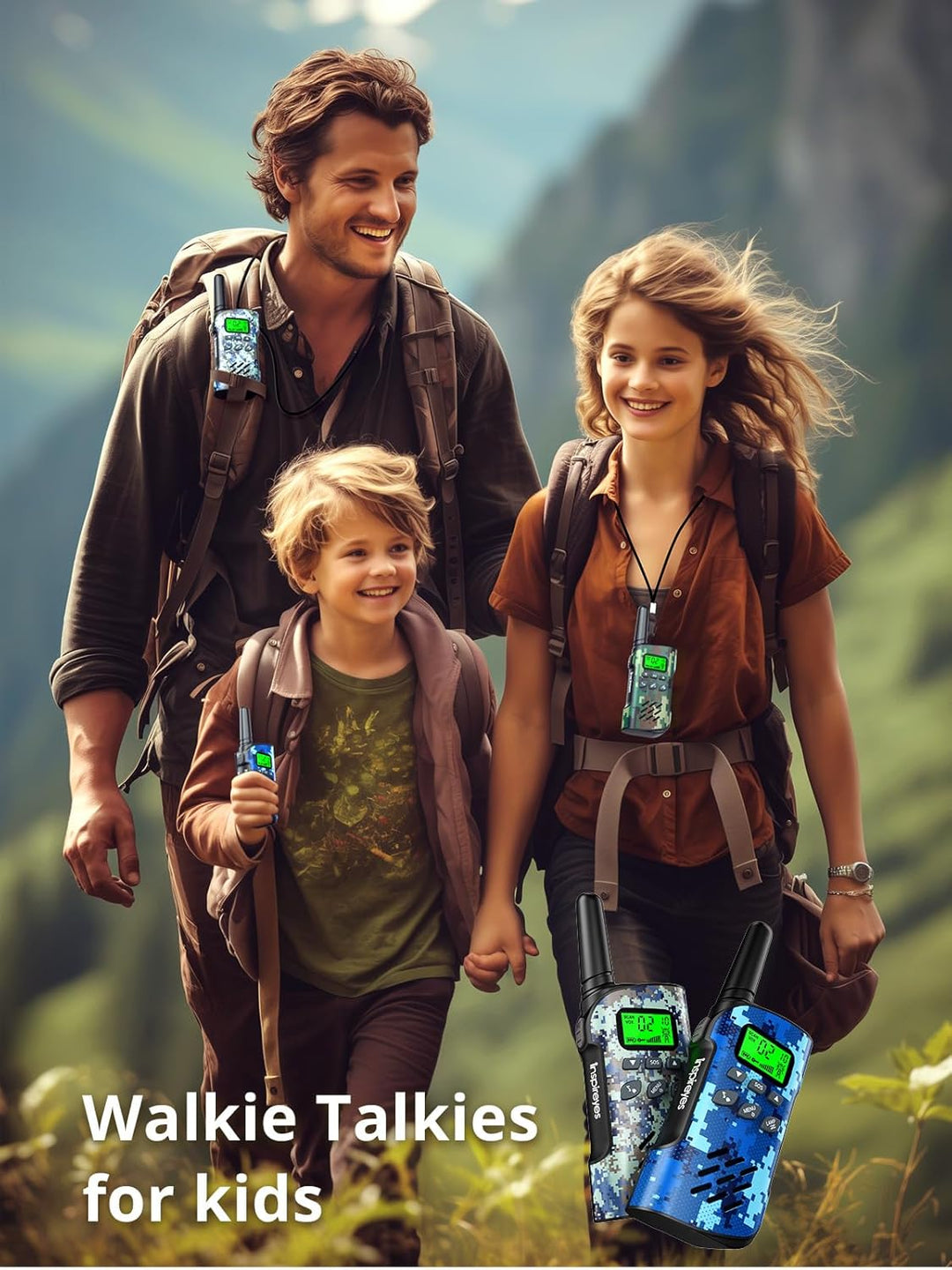 Inspireyes Walkie Talkies para niños recargables, juguetes para niñ...