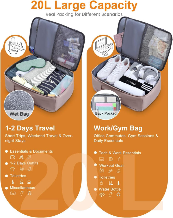 Mochila de viaje Capolo para mujeres y hombres, mochila impermeable...