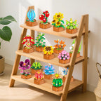CUBIMANA Paquete de 24 mini construcción botánica de flores para adultos y