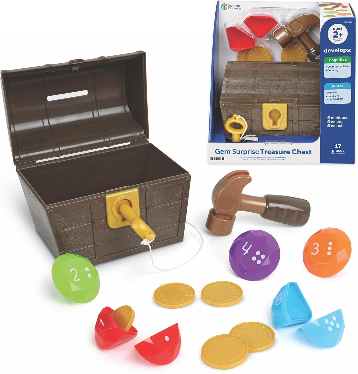 Learning Resources Cofre del tesoro sorpresa de gemas