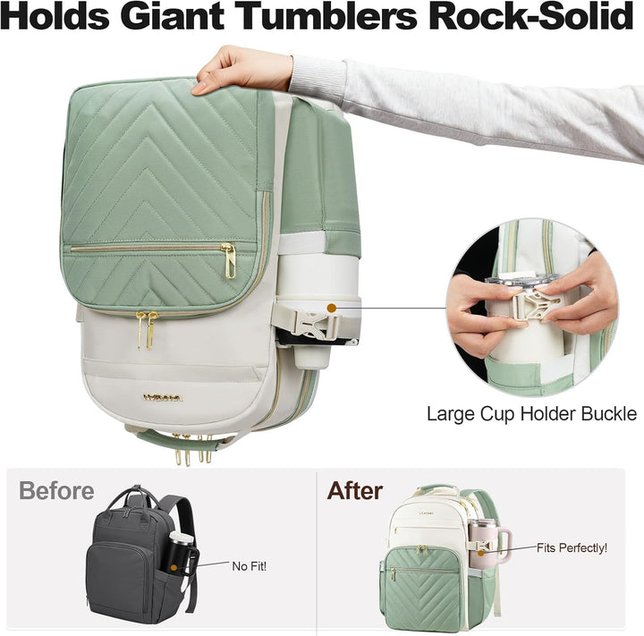 VANKEAN Mochila para laptop para mujer con bolsillo gigante para va...
