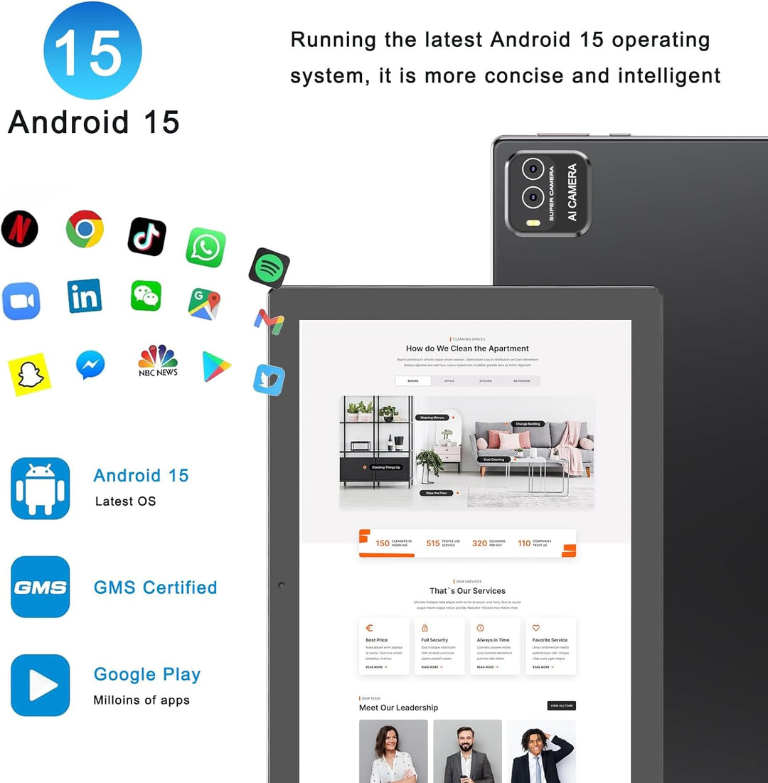 HOTTABLET 10" Tableta Android 15 de 12 (4+8Expand) GB RAM+64GB...