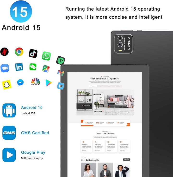 HOTTABLET 10" Tableta Android 15 de 12 (4+8Expand) GB RAM+64GB...