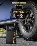 VTOMAN X7 Arrancador de Batería con Compresor de Aire, Inflador de Neumáticos 160PSI con Apagado Automático