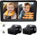 Kidsneed Cámara de Auto para Bebé con Pantalla Dividida de 7" para 2 Niños con Cámaras Duales de Asiento