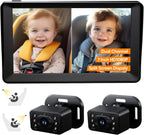 Kidsneed Cámara de Auto para Bebé con Pantalla Dividida de 7" para 2 Niños con Cámaras Duales de Asiento