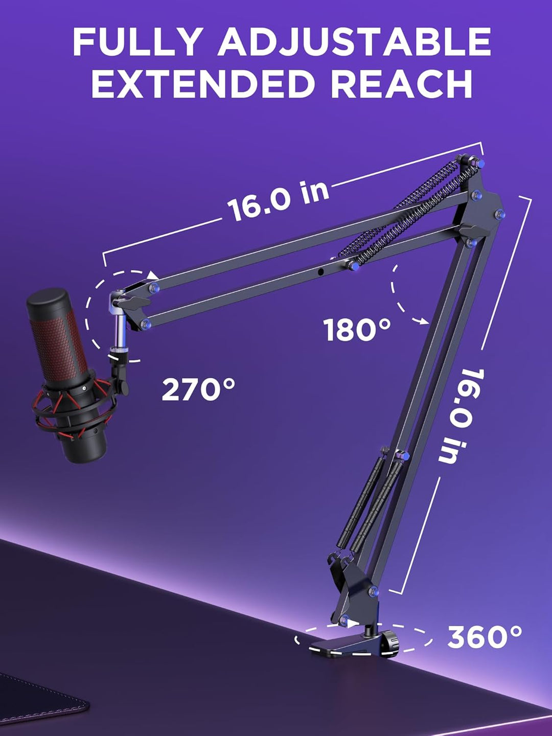 InnoGear Soporte de micrófono con brazo de brazo para Blue Yeti Hyp...