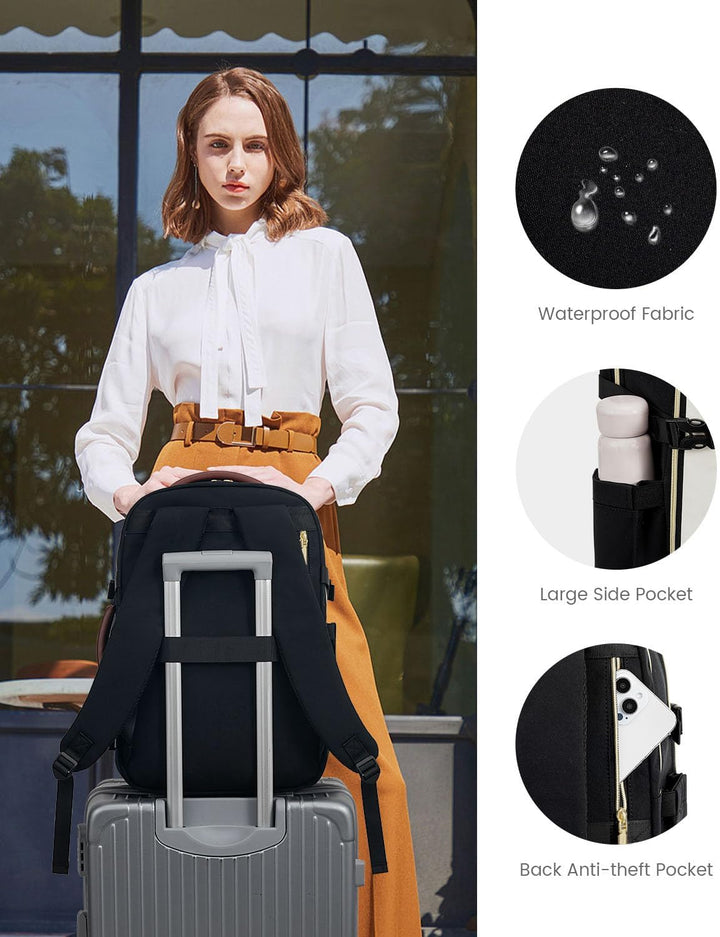 LOVEVOOK Mochila de viaje para mujer y hombre, Negro-gris