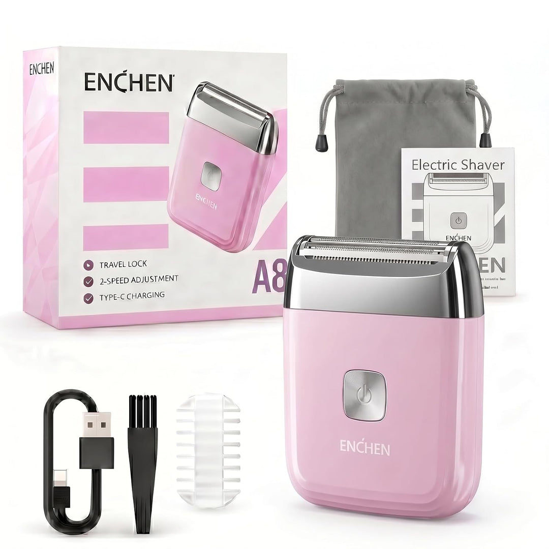 Mini afeitadora eléctrica para mujer, afeitadora recargable imperme...