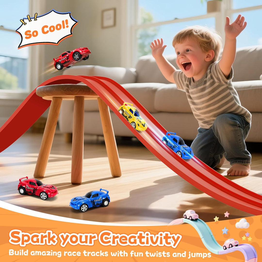 KETIEE Flex Tracks de 16 pies para niños: pista de rampa flexible c...
