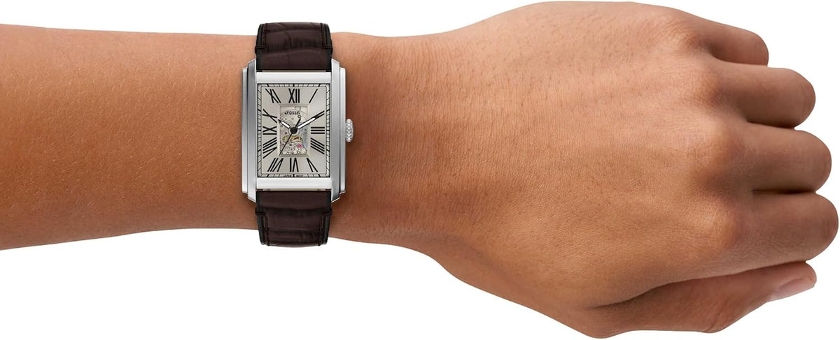 Fossil Carraway Reloj automático con esfera beige ME3272