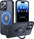 CASEKOO - Funda para iPhone 15 Pro Max con soporte magnético invisible, color negro