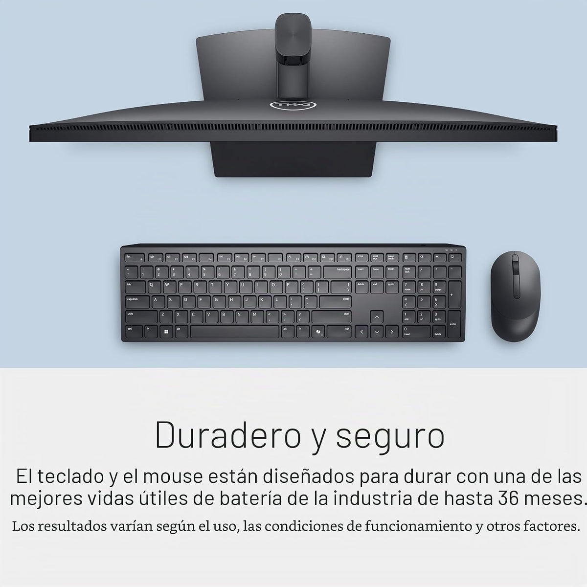 Dell Teclado y mouse inalámbricos avanzados - KM520 - Inalámbrico, interfaz de 2.4 GHz, Negro