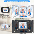 HelloBaby Monitor de bebé con 2 cámaras, monitor de bebé sin WiFi