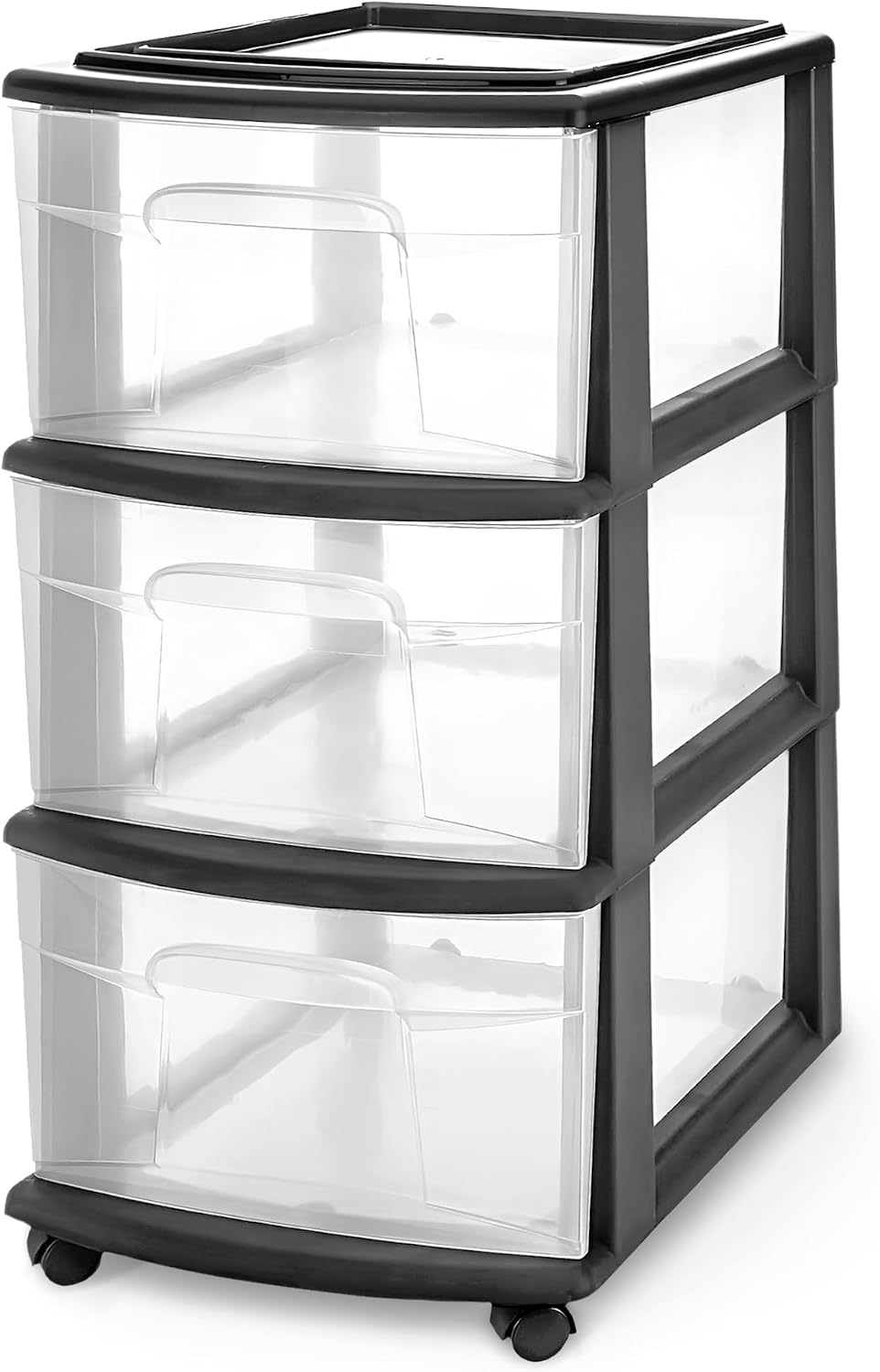 Homz - Carrito de almacenamiento de plástico con 3 cajones, cajones