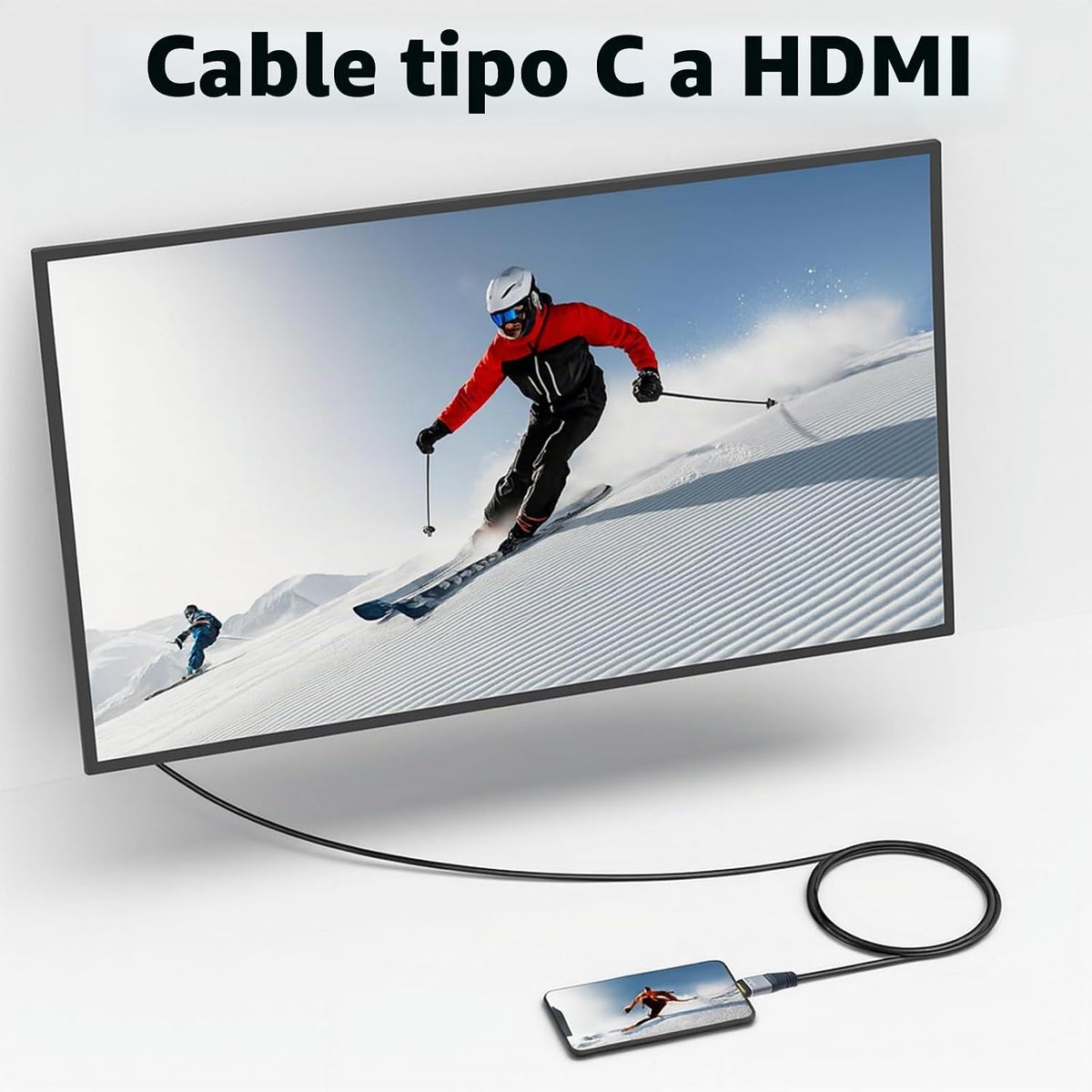 Cable USB C HDMI, 4K 60Hz trenzado tipo C, 6 pies