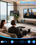Pantalla LED 2 en 1 Bluetooth 6.0 Transmisor Receptor de 0.138 in Jack AUX RCA Adaptador de audio inalámbrico Dongle para Airpods auriculares, TV, avión, vuelo, altavoz de coche, estéreo en casa