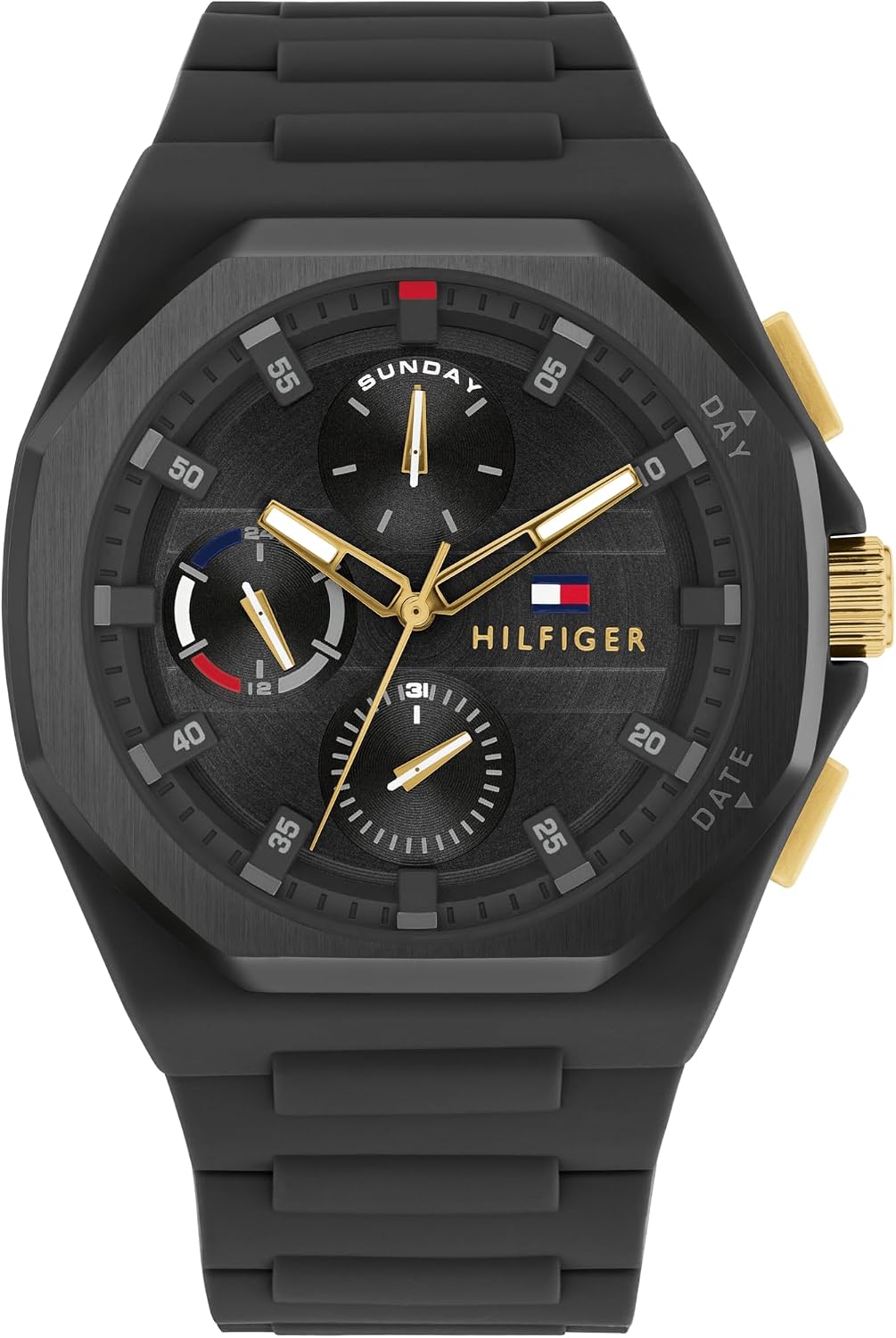 Tommy Hilfiger Reloj Deportivo para Hombre - Reloj de Pulsera de Silicona Multifunción - Resistente al Agua hasta 5 ATM/50 Metros - Reloj de Moda Premium para Todas las Ocasiones - 44 mm