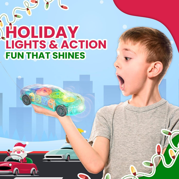 Playbees Juguete de coche transparente iluminado juguetes