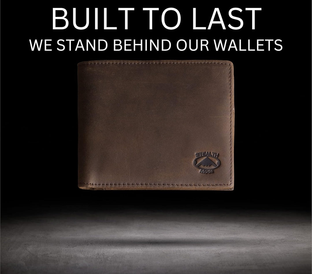Stealth Mode Billetera de cuero para hombre. Billetera con RFID + 8...