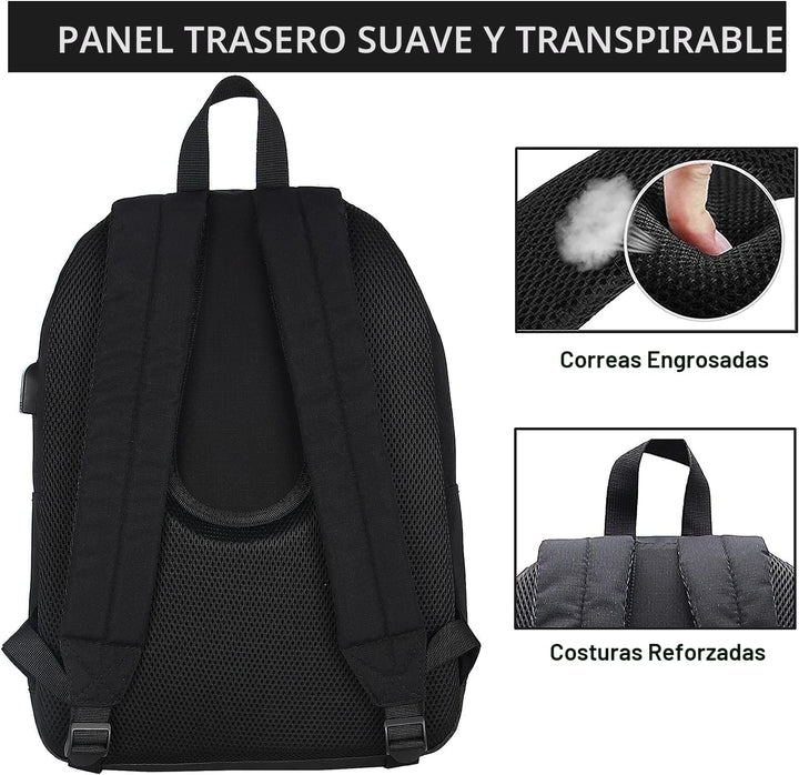 SUPACOOL Mochila casual para laptop con puerto de carga USB para ho...