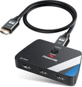 Interruptor HDMI 2.1 3 en 1 salida, 4K @120Hz 8K @60Hz 48Gbps con cable