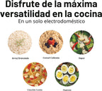 Hamilton Beach - Arrocera programable digital y vaporizador de alimentos, con funciones de huevo duro cocido a fuego lento, bandeja para huevos/vapor, pequeña y compacta, 6 tazas cocinadas (3 sin