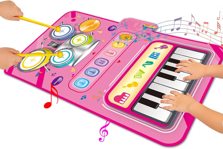 Juguetes para niñas de 1 año Regalos, tapete de piano 2 en 1, jugue...