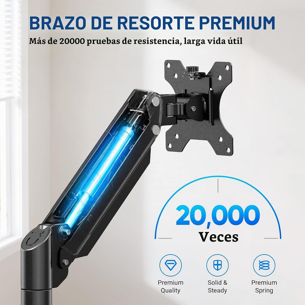 GRIFEMA Soporte de monitor de resorte de gas para 13-32", brazo de monitor