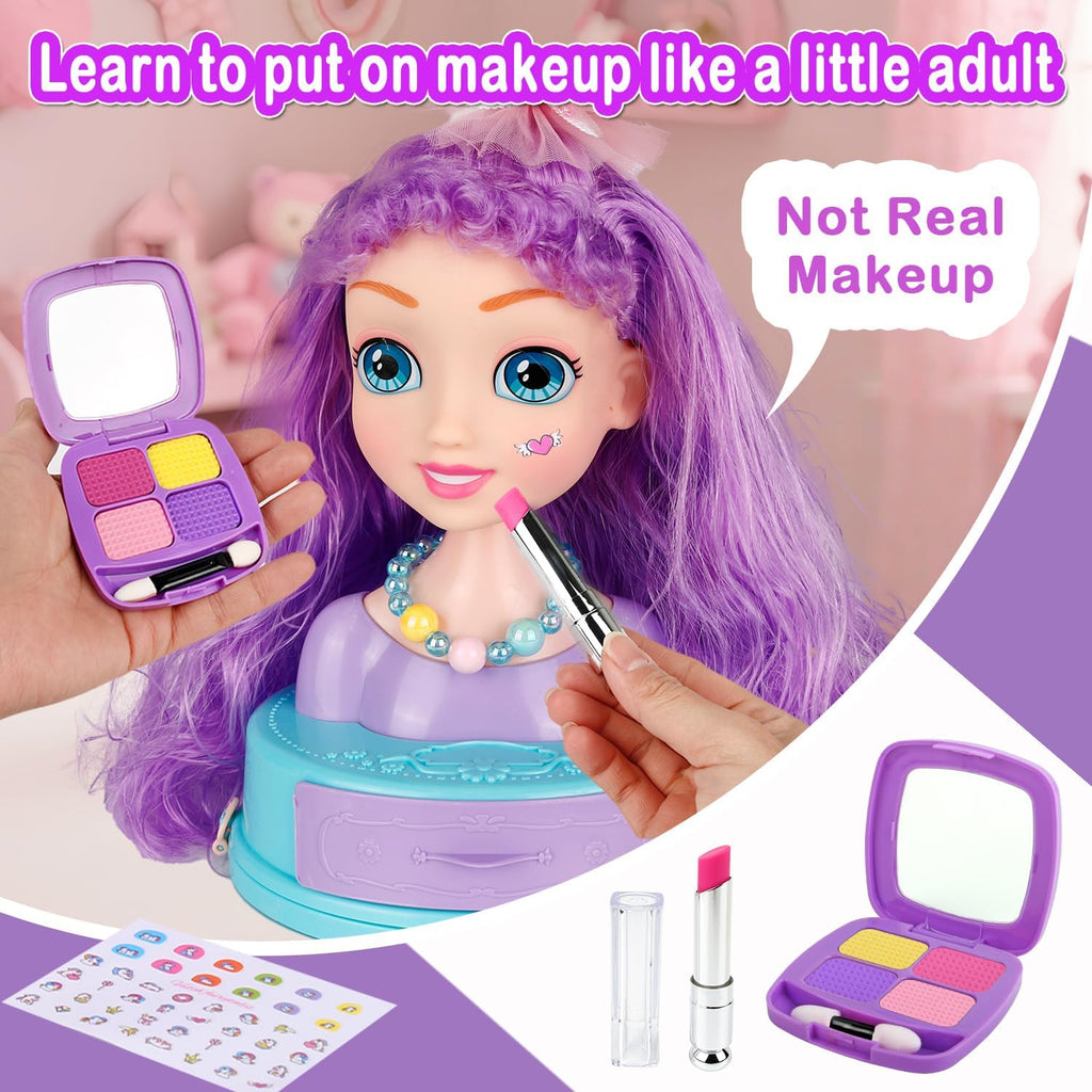 Maquillaje de cabeza de muñeca 4 en 1 para peinar el cabello para