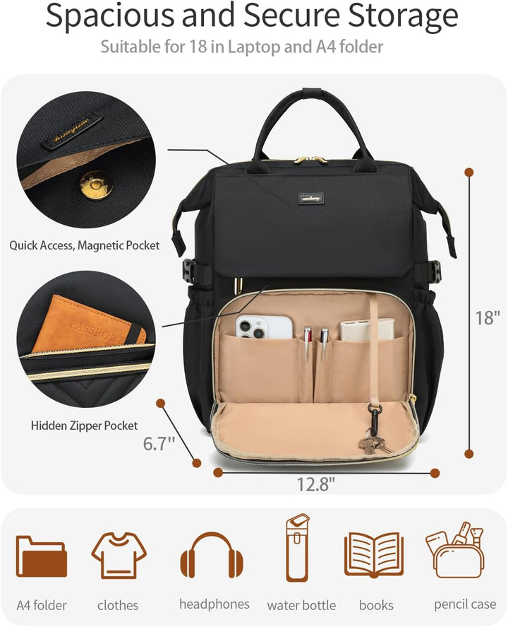 VANKANY Bolsa de libros para mujer, mochila para laptop, bolsas de...