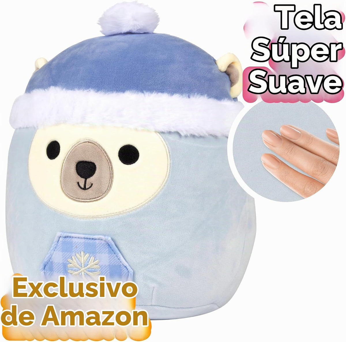 Squishmallow Brooke Polar Bear Holiday Jazwares - Peluche de 10 pulgadas