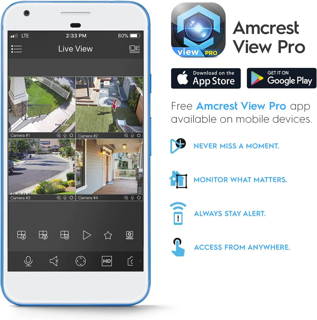 Amcrest Cámara IP PoE AI de 5MP con visión nocturna a color de 49 p...