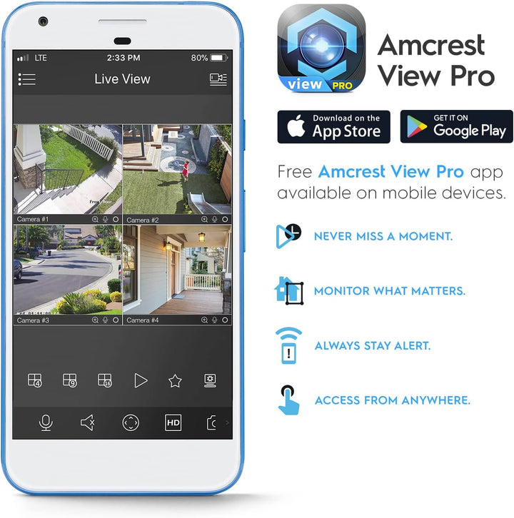 Amcrest Cámara IP PoE AI de 5MP con visión nocturna a color de 49 p...
