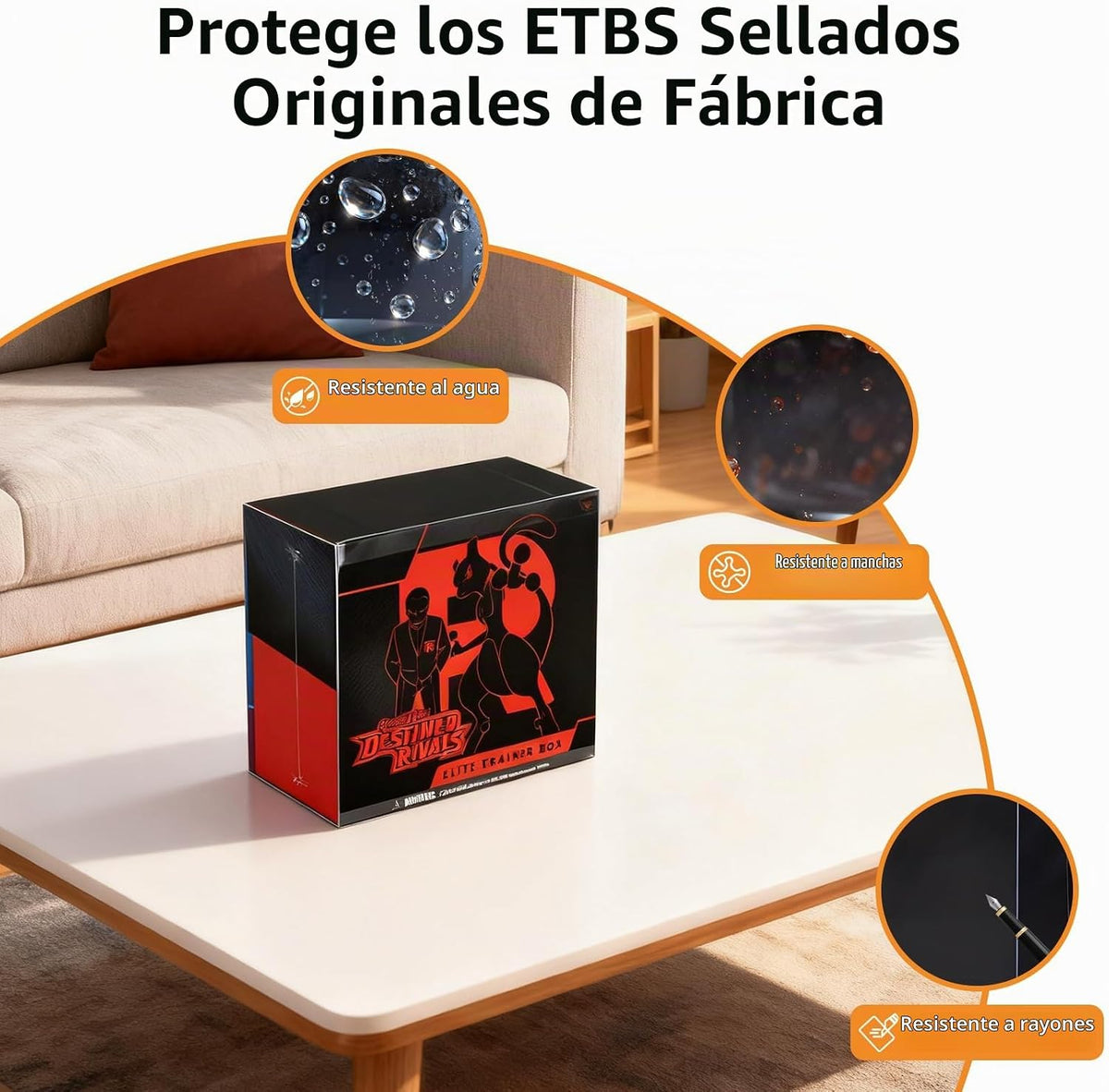 Paquete de 20 fundas protectoras ETB hechas para PKMN Elite Trainer, cajas protectoras de 0.020 in de grosor, plástico PET PKMN ETB, protector transparente resistente con parte inferior de bloqueo automático y película protectora