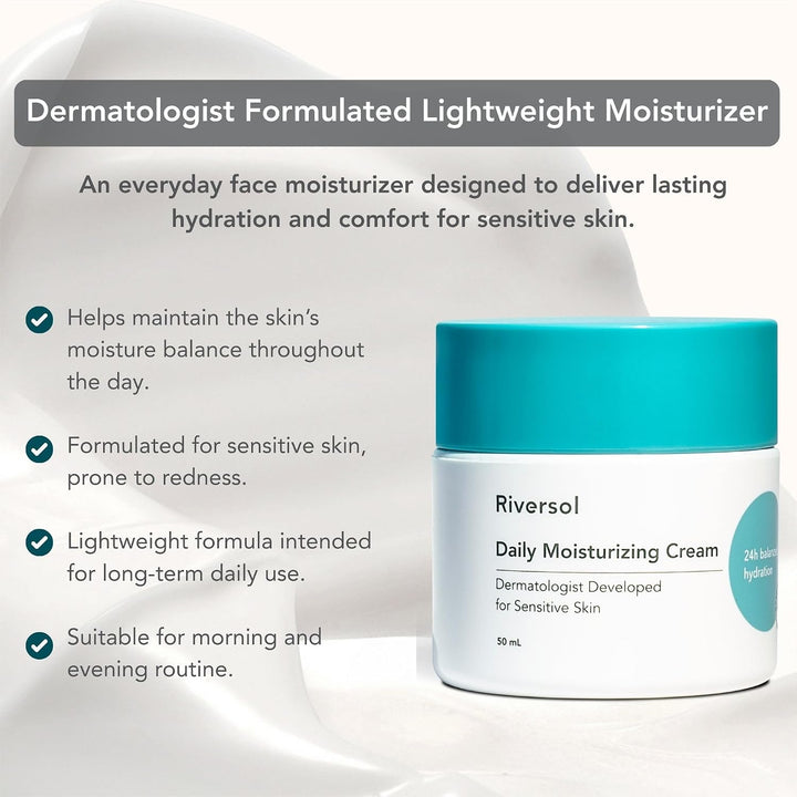 Riversol Crema de rosácea e hidratante facial para piel seca y sens...