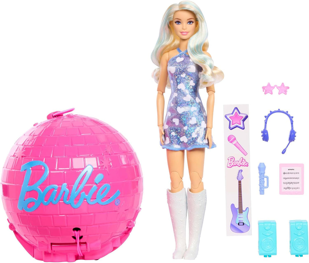 Barbie Muñeca y accesorios Team Roll and Reveal Pop Star