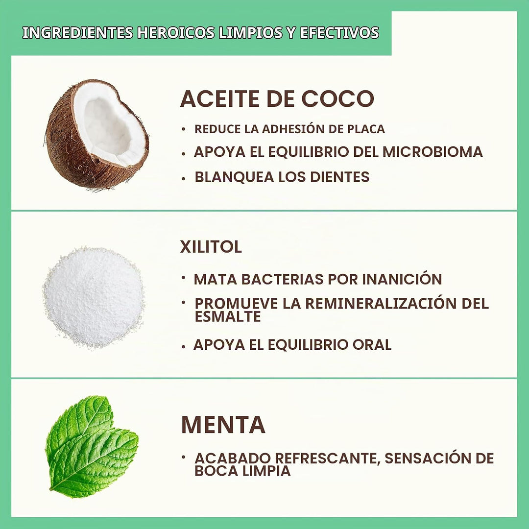 Enjuague bucal con aceite de coco Dr. Ginger, sin alcohol, menta de...