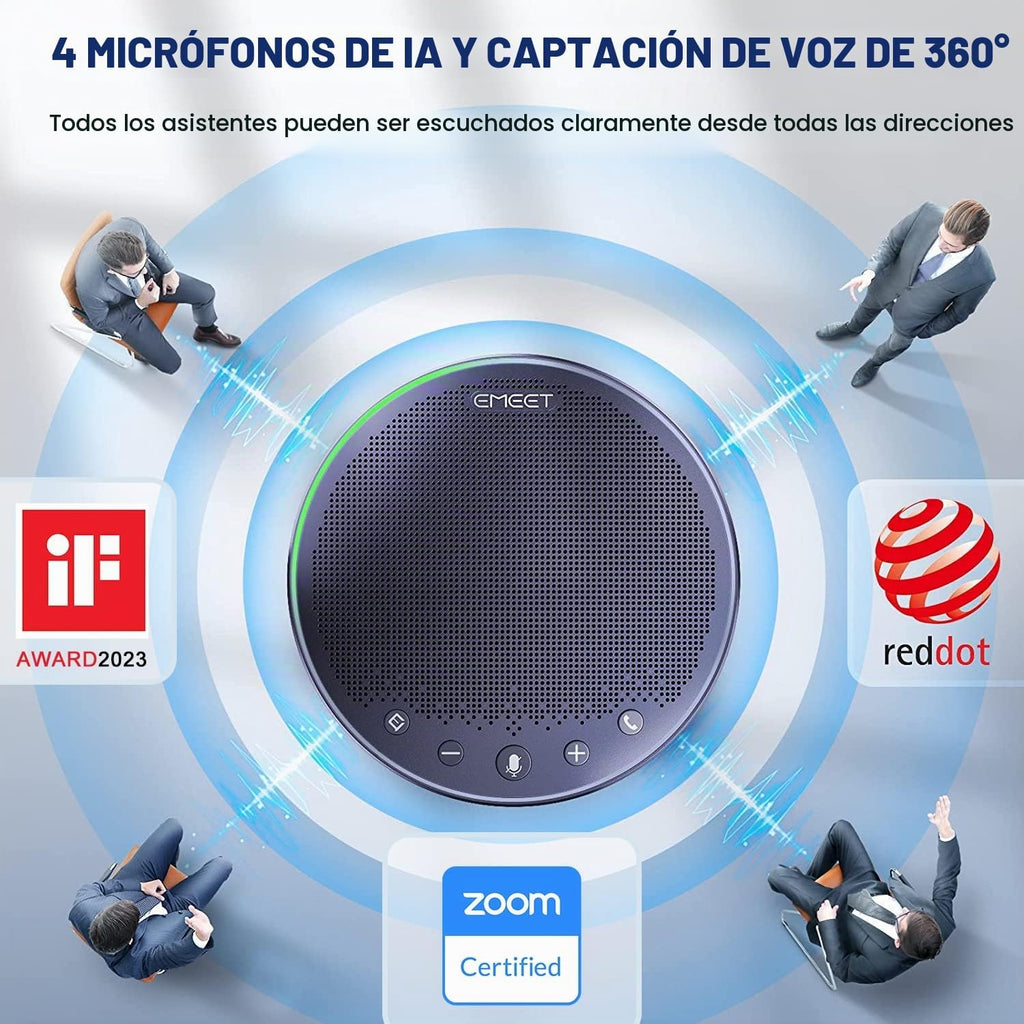 EMEET M3 Bluetooth Conference Speaker y Microphone, Zoom Certified