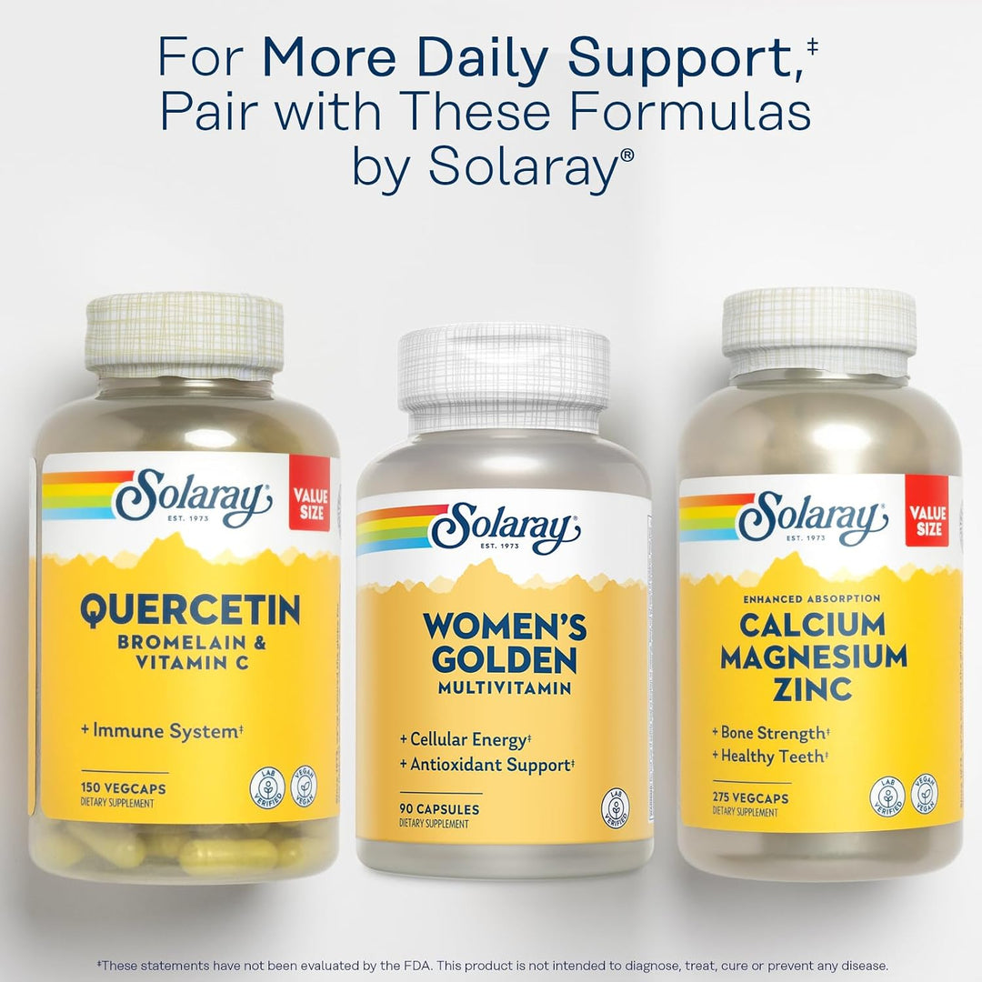 SOLARAY Suplemento multivitamínico dorado para mujer, vitaminas de...