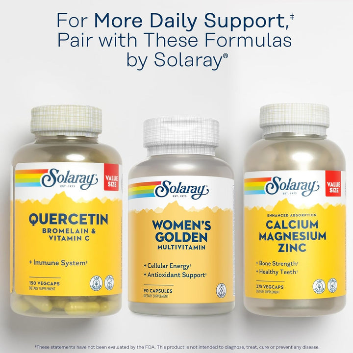 SOLARAY Suplemento multivitamínico dorado para mujer, vitaminas de...