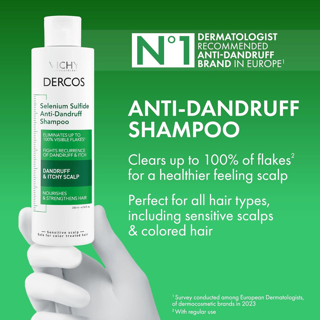 Dercos Dandruff Shampoo, Antifungal Dry Scalp Treatment &amp; Itchy...