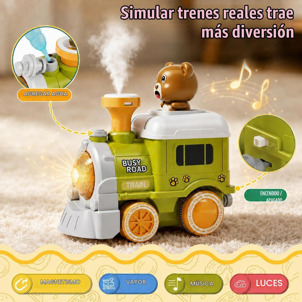 Dimoarch Juego de tren eléctrico para niños pequeños de 1, 2, 3, 4 años