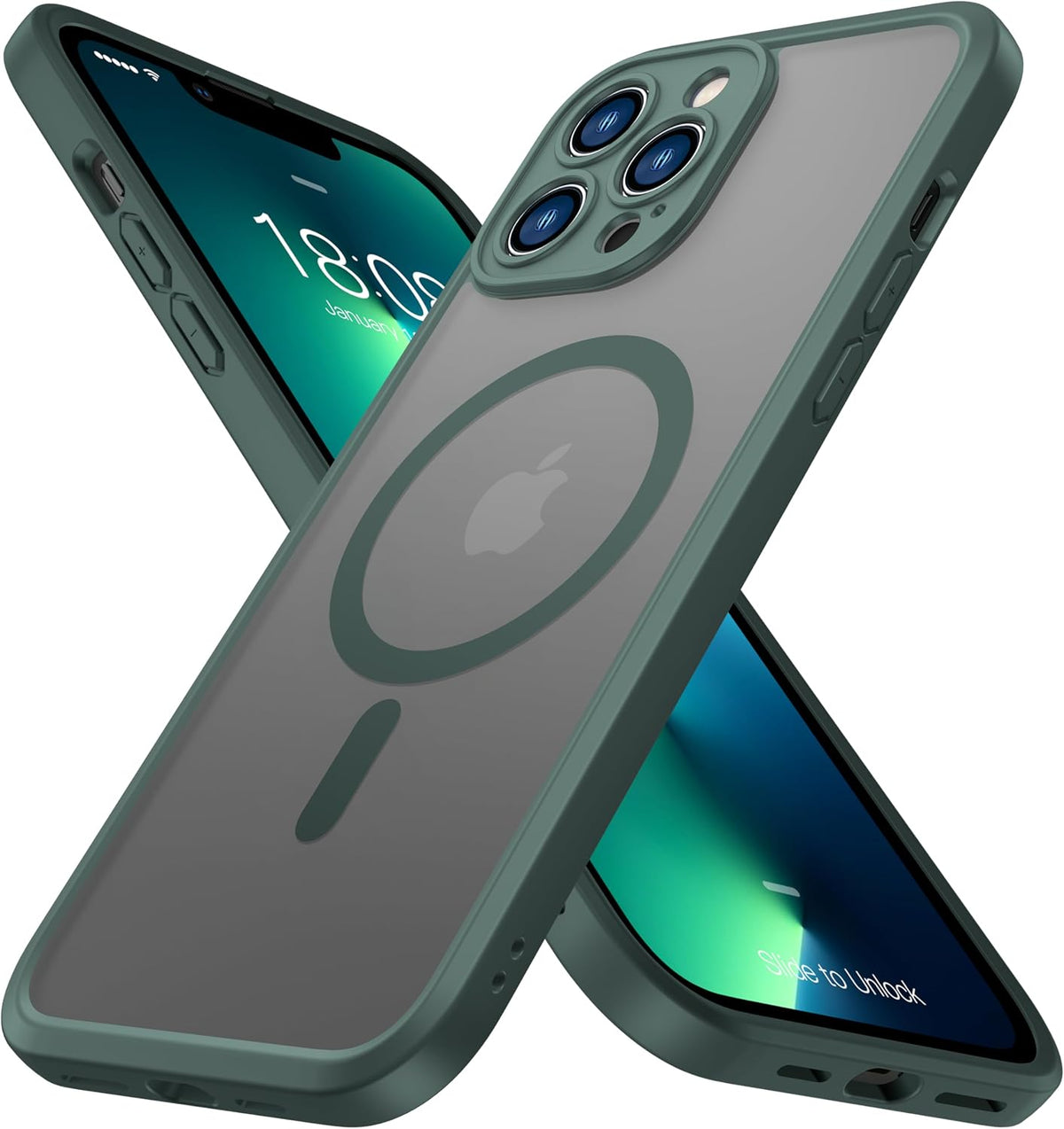 ImpactStrong Protector Magnético Diseñado para Funda iPhone 13 Pro Max [Protección de Cámara] [Probado contra Caídas de Grado Militar] [Compatible con MagSafe] Funda de Teléfono Delgada Translúcida