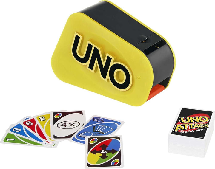 UNO Attack Mega Hit Juego de cartas para noche familiar con lanzado...