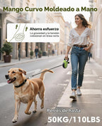 Pecute Correa retráctil de 26 pies para perros grandes con soporte para